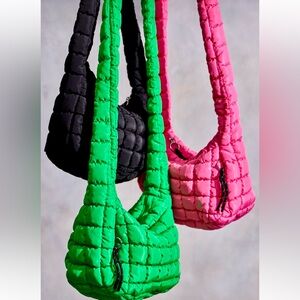 *NWOT* FREE PEOPLE MOVEMENT Quilted Baby Carryall Slingbag Crossbody Kelly Green